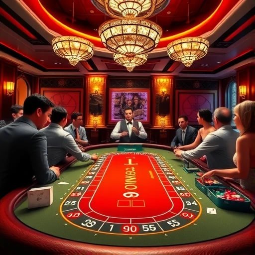 Dealer live profesional mengoperasikan mesin di studio jitutoto